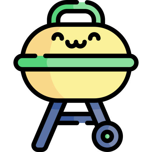 grill Kawaii Lineal color ikona