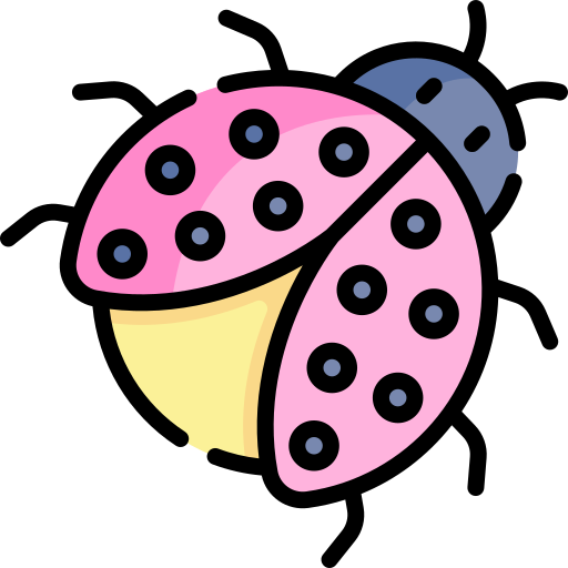 mariquita Kawaii Lineal color icono