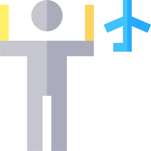 luchtverkeersleider Basic Straight Flat icoon