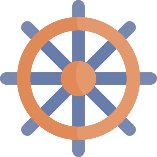 rueda de la nave Kawaii Flat icono