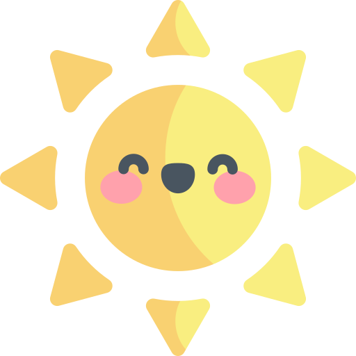 Солнце Kawaii Flat иконка