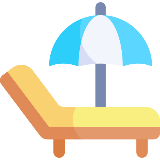 해변 의자 Kawaii Flat icon