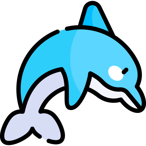 delfino Kawaii Lineal color icona