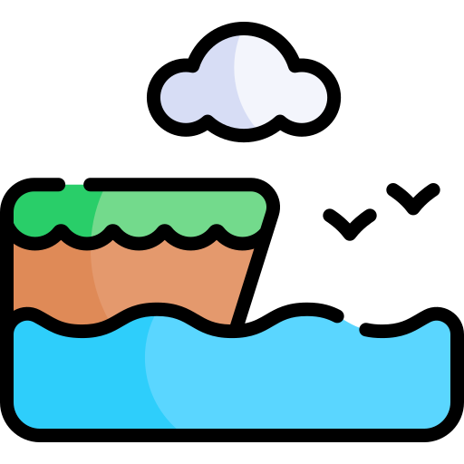 Coastline Kawaii Lineal color icon