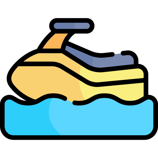 moto acuática Kawaii Lineal color icono