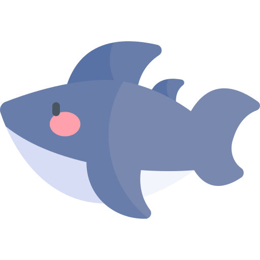 tiburón Kawaii Flat icono