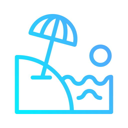 пляжный зонт Generic gradient outline иконка