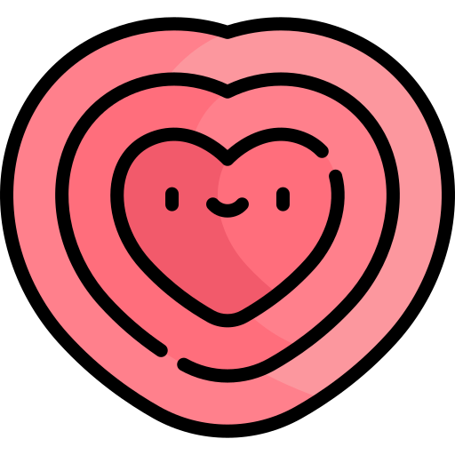 Сердца Kawaii Lineal color иконка