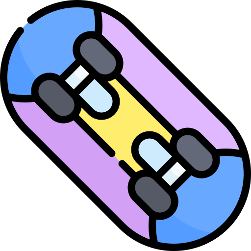skateboard Kawaii Lineal color icon