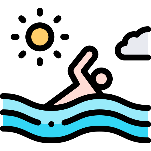 pływanie Detailed Rounded Lineal color ikona