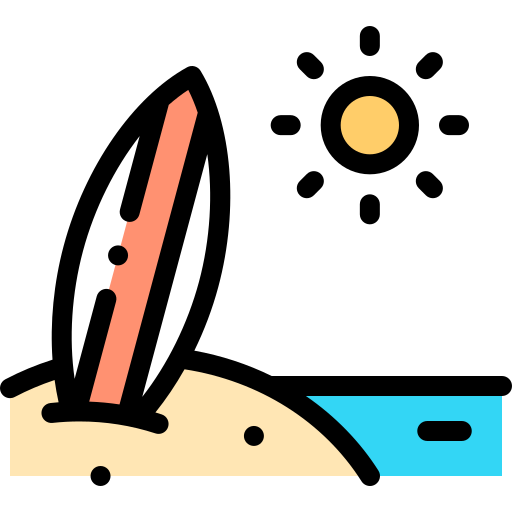 deska surfingowa Detailed Rounded Lineal color ikona