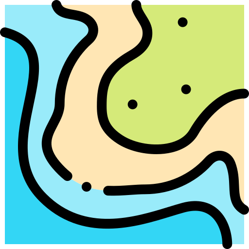 半島 Detailed Rounded Lineal color icon