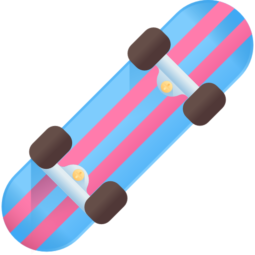 Skateboard 3D Color icon