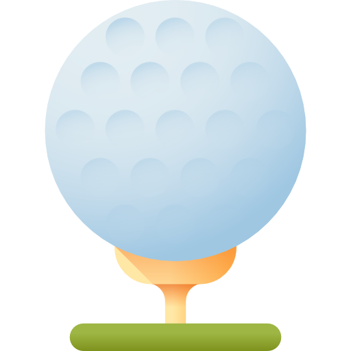 pelota de golf 3D Color icono