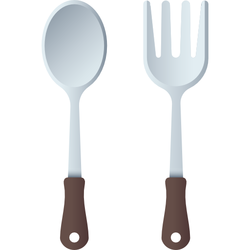 Spoon and fork 3D Color icon