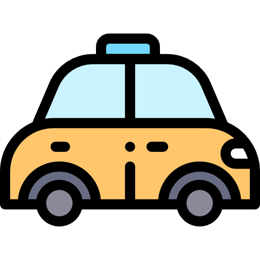 taxi Detailed Rounded Lineal color icono