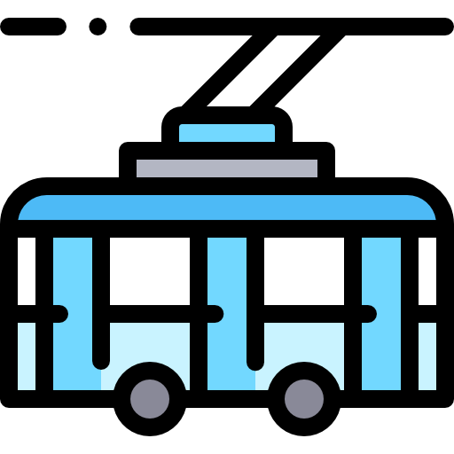Trolleybus Detailed Rounded Lineal color icon