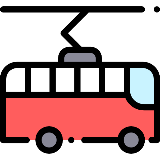 Trolleybus Detailed Rounded Lineal color icon