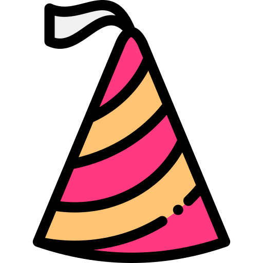 Party hat Detailed Rounded Lineal color icon