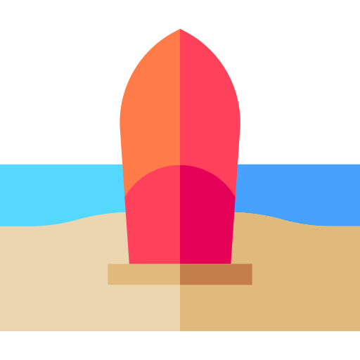 서핑보드 Basic Straight Flat icon