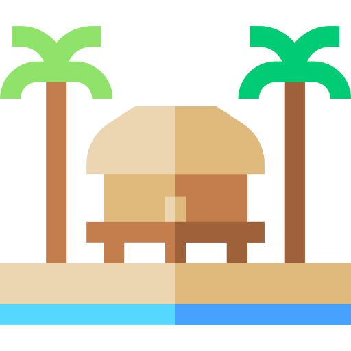 casa en la playa Basic Straight Flat icono