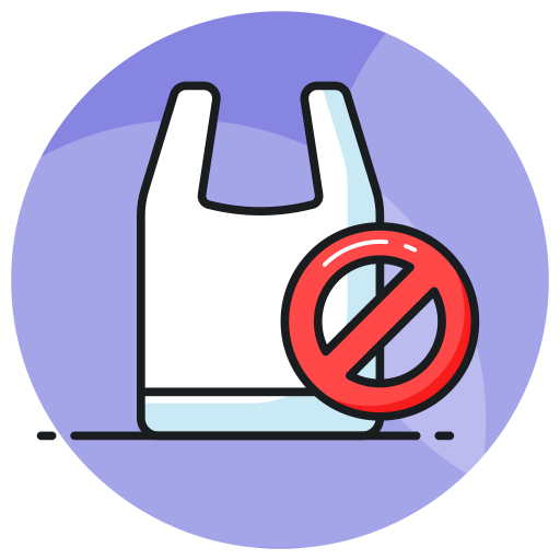 No plastic bags Generic color lineal-color icon