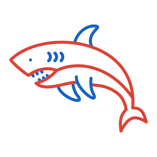 tiburón Generic color outline icono