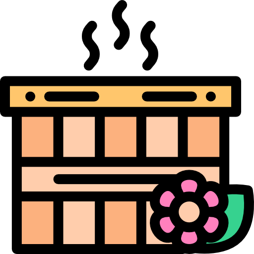 Sauna Detailed Rounded Lineal color icon