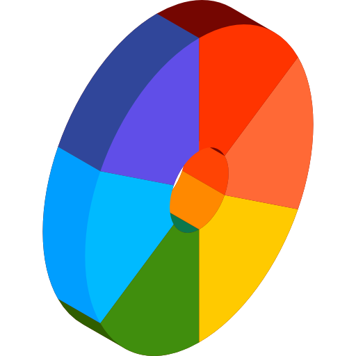 koło kolorów Isometric Flat ikona