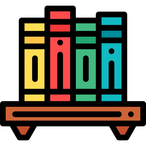 Bookcase Detailed Rounded Lineal color icon
