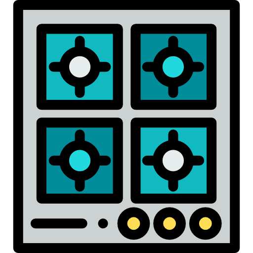 Cooker Detailed Rounded Lineal color icon