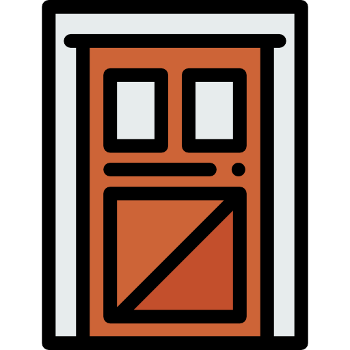 Door Detailed Rounded Lineal color icon