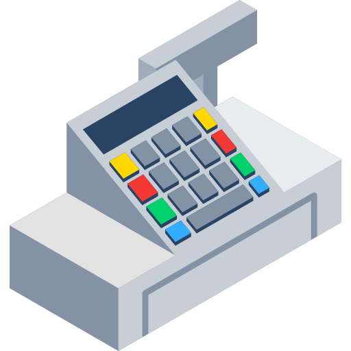 Cash register Isometric Flat icon
