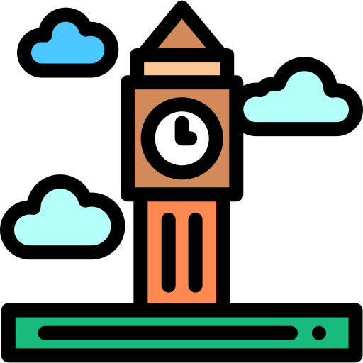 big ben Detailed Rounded Lineal color icon