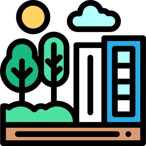 City Detailed Rounded Lineal color icon