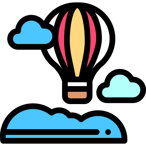 balon na gorące powietrze Detailed Rounded Lineal color ikona