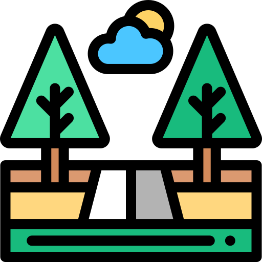 Trees Detailed Rounded Lineal color icon