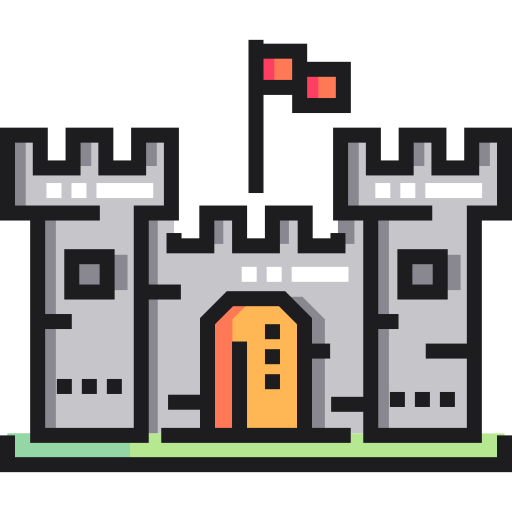 Castle Detailed Straight Lineal color icon