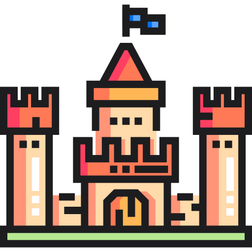 kasteel Detailed Straight Lineal color icoon