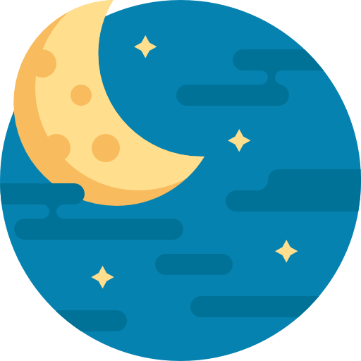 noche Detailed Flat Circular Flat icono