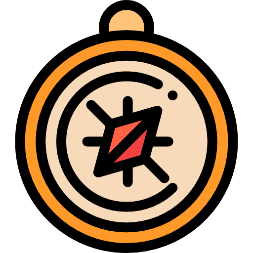 Compass Detailed Rounded Lineal color icon