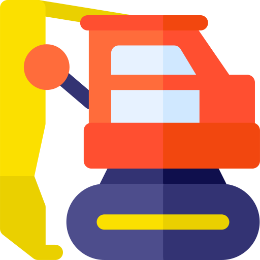 Excavator Basic Rounded Flat icon