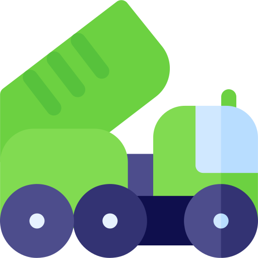 camión de la basura Basic Rounded Flat icono