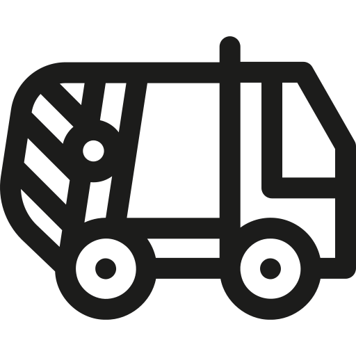 camión de la basura Basic Rounded Lineal icono