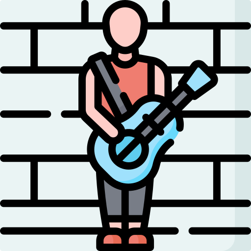 músico callejero Special Lineal color icono