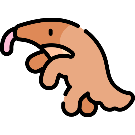 orso formica Kawaii Lineal color icona