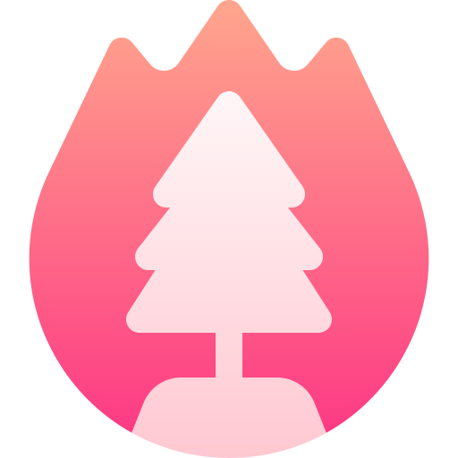 pożar lasu Basic Gradient Gradient ikona