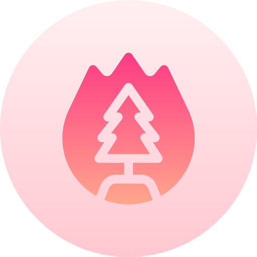 pożar lasu Basic Gradient Circular ikona