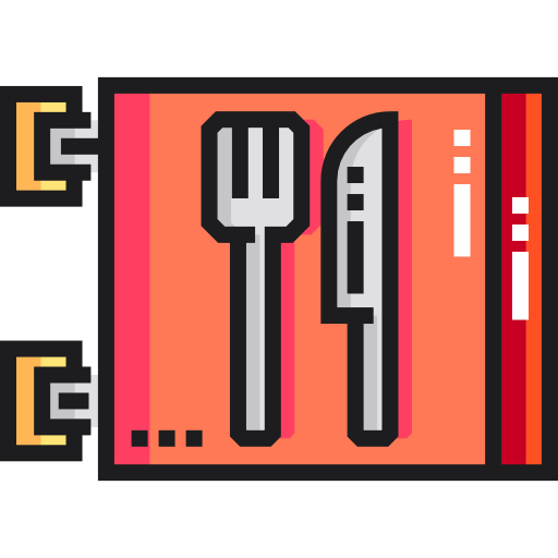 레스토랑 Detailed Straight Lineal color icon