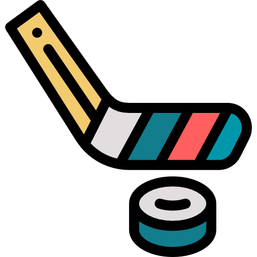 kije hokejowe Detailed Rounded Lineal color ikona